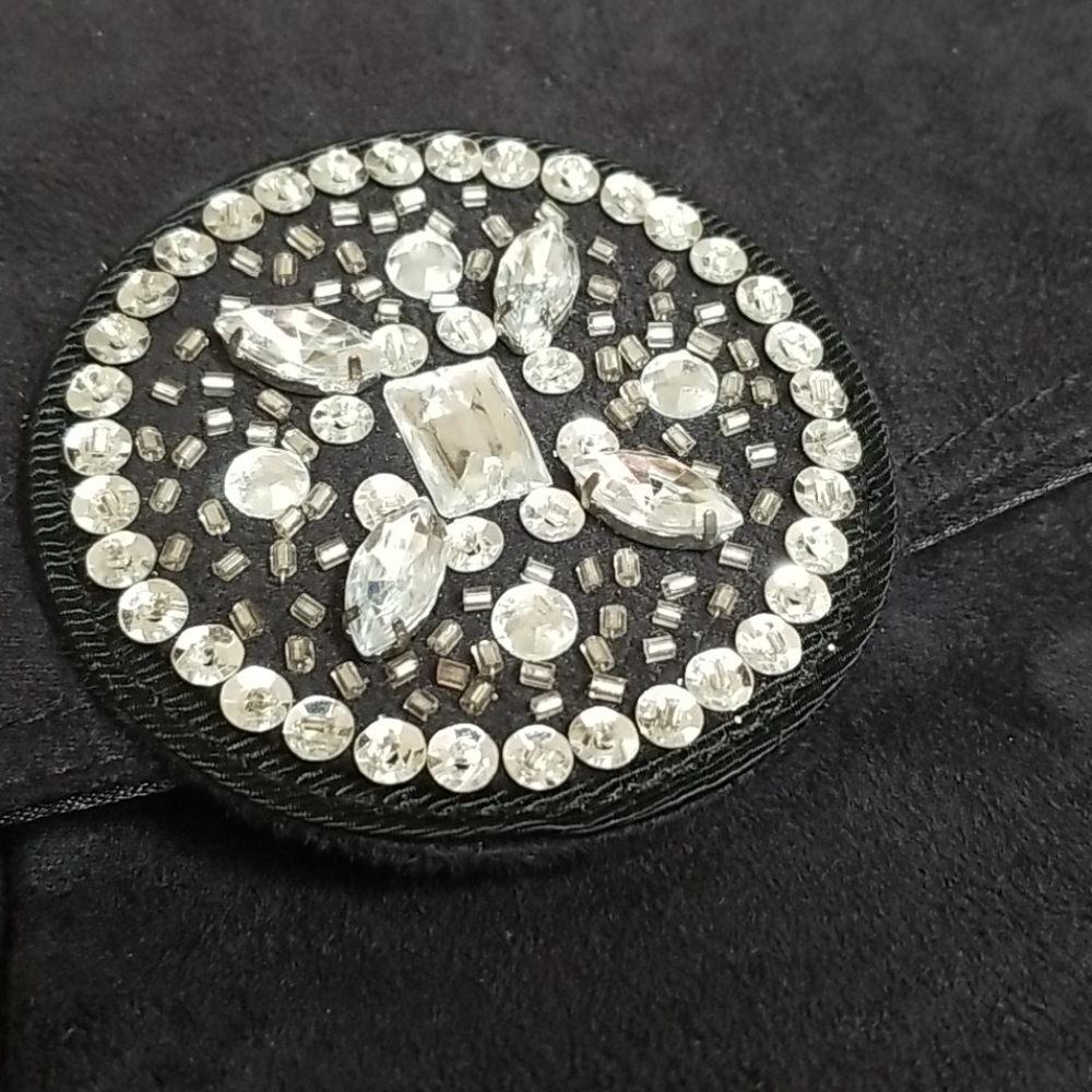 Victoria Secret Black Velvet Sparkle Accent Purse - Picture 3 of 9